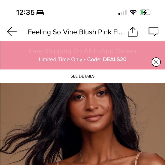 Lulus Feeling So Vine Blush Pink Floral Embroidered Midi Dress - Size S - Picture 2 of 3